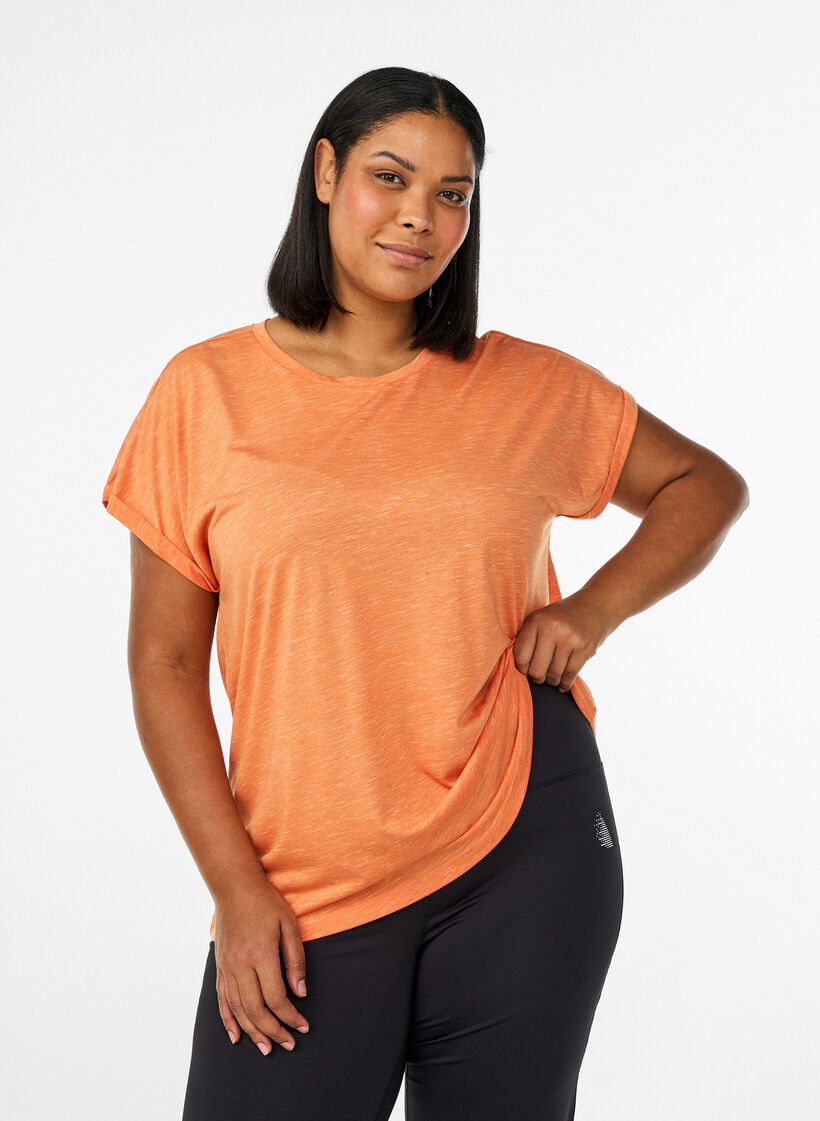 L&ouml;s tr&auml;ningst-shirt med korta &auml;rmar, Orange, Model image number 0
