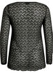 Blus i genomskinlig spets med l&aring;nga &auml;rmar, Svart, Packshot image number 1