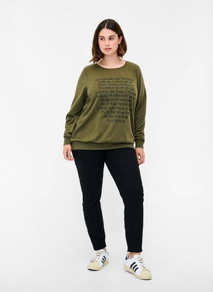 Sweatshirt med texttryck, Ivy G w. Black AOP, Model image number 2