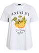 T-shirt i ekologisk bomull med citrustryck, Vit, Packshot image number 0