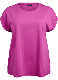 Kortärmad t-shirt i bomullsblandning, Lila