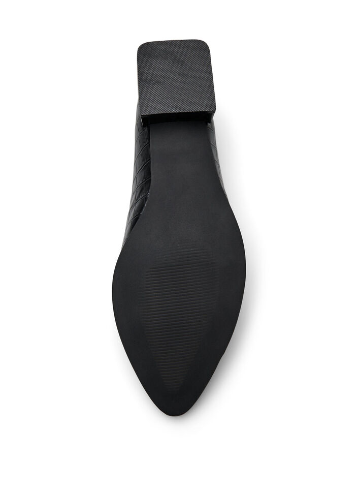 Wide fit - Loafers med krokodilmönster, Svart, Packshot image number 4