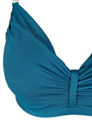 Mönstrad bikini-bh med bygel och uttagbara inlägg, Ink Blue, Packshot image number 2