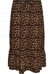 L&aring;ngkjol med knytsk&auml;rp och volangkant, Svart