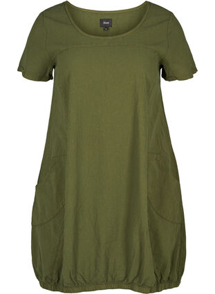 Klänning med fickor , Rifle Green, Packshot image number 0