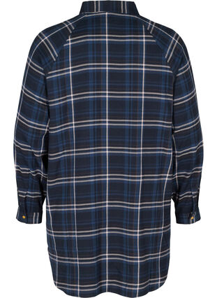 Lös tunika med rutigt mönster, Black Check Comb, Packshot image number 1