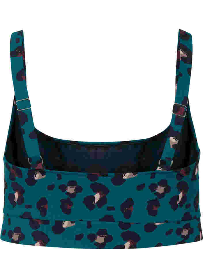 Bikinitopp med justerbara axelband, Teal Leopard, Packshot image number 1