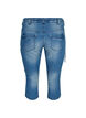 Caprijeans med smal passform och fickor, Bl&aring;, Packshot image number 1