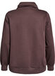 Sweatshirt med h&ouml;g krage och fickor, Brun, Packshot image number 1