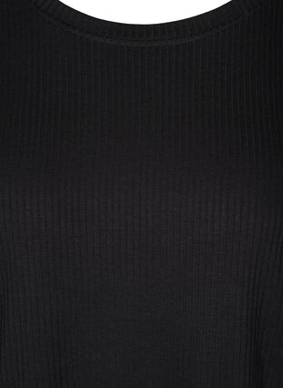 Ribbad topp med dragsko, Black, Packshot image number 2