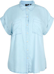 Kortärmad skjorta i lyocell (TENCEL™), Light blue denim