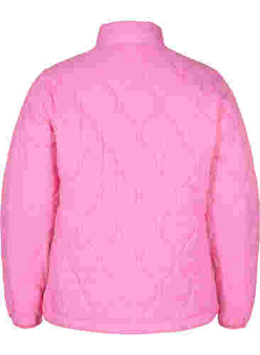 Quiltad jacka med dragkedja och fickor, Hot Pink, Packshot image number 1