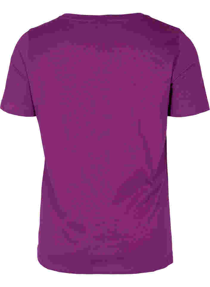 T-shirt i bomull med tryck, Grape Juice, Packshot image number 1