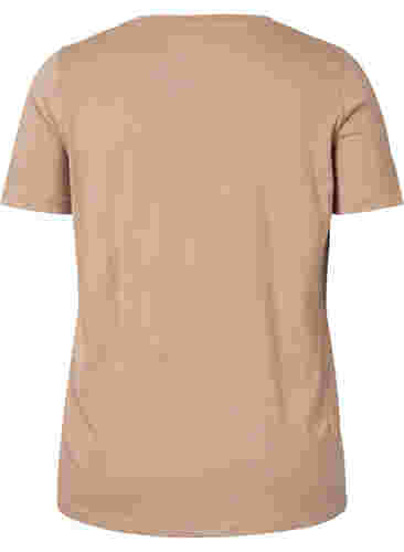 T-shirt i bomull med rund hals och tryck, Natural FACE, Packshot image number 1