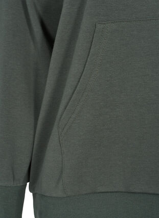 Sweatshirt med huva och ficka, Thyme, Packshot image number 3
