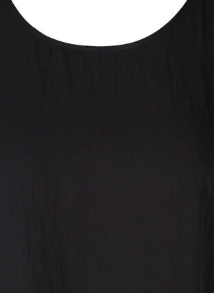 A-linjeformad viskosklänning med korta ärmar, Black, Packshot image number 2