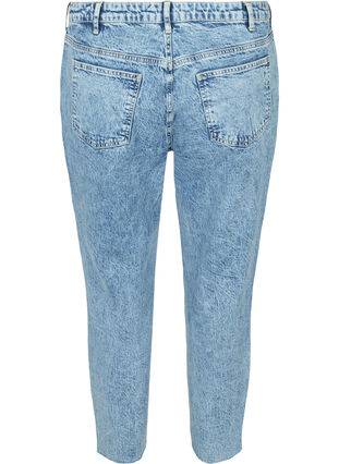 Mille mom fit jeans i bomull, Blue denim, Packshot image number 1
