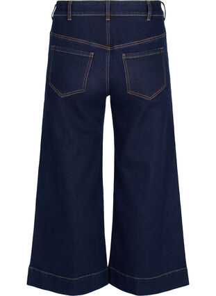 Croppade jeans med vida ben, Unwashed, Packshot image number 1