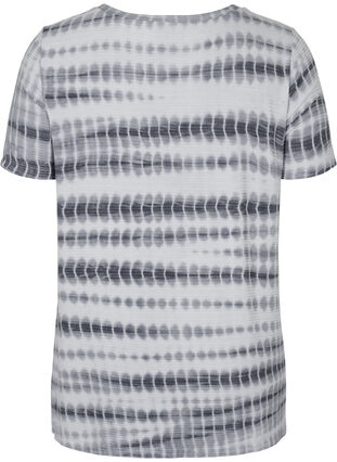 Kortärmad t-shirt i viskos med batikmönster, White, Black Tie Dye, Packshot image number 1