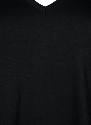 Kortärmad enkel t-shirt med v-ringning, Black, Packshot image number 2