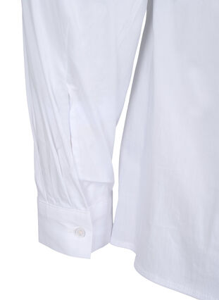 Klassisk skjorta med krage och knappar, Bright White, Packshot image number 3