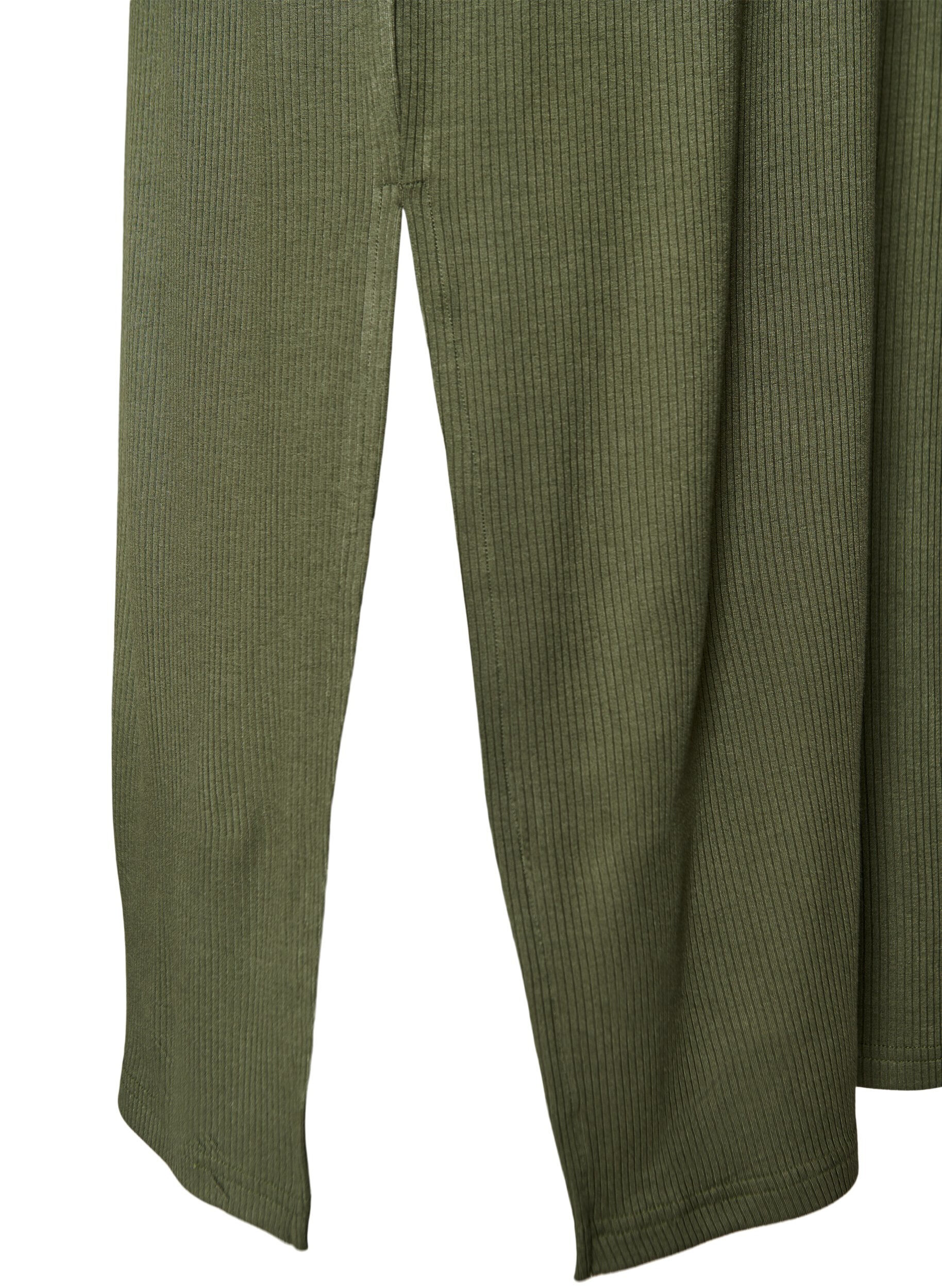 Zizzi &Auml;rml&ouml;s ribbad kl&auml;nning i viskos, Gr&ouml;n, Packshot image number 3