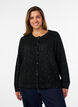 Cardigan med paljetter och knappar, Svart, Model image number 0