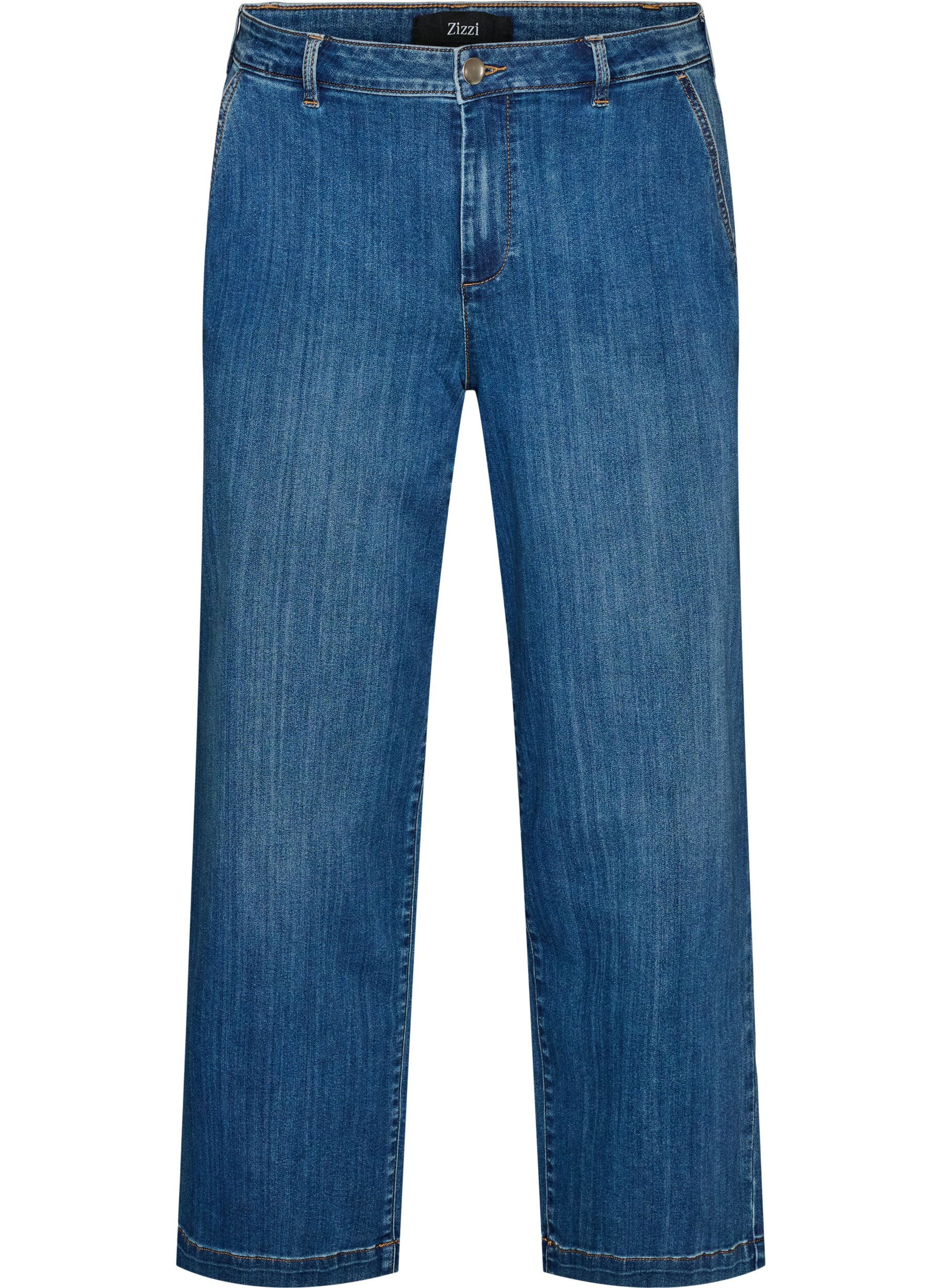 ZizziWide fit Myra-jeans med h&ouml;g midja, Bl&aring;, Packshot image number 0