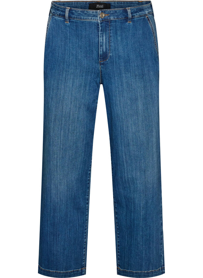 Wide fit Myra-jeans med h&ouml;g midja, Bl&aring;, Packshot image number 0