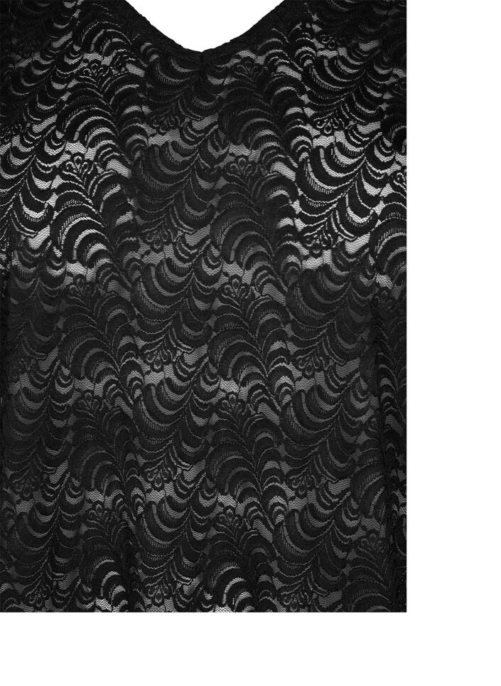 Långärmad spetsblus, Black, Packshot image number 2