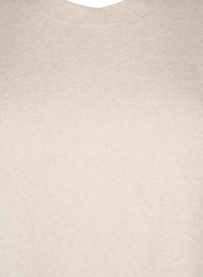 Stickad väst med ribbad kant, Pumice Stone Mel., Packshot image number 2