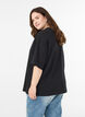 Oversized t-shirt med halvlånga ärmar, Svart, Model image number 2