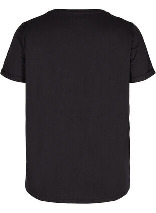  T-shirt till träning med print, Black Glitter, Packshot image number 1