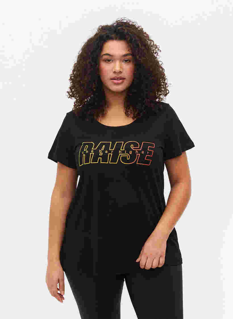 T-shirt till träning med print, Black w. Raise, Model image number 0