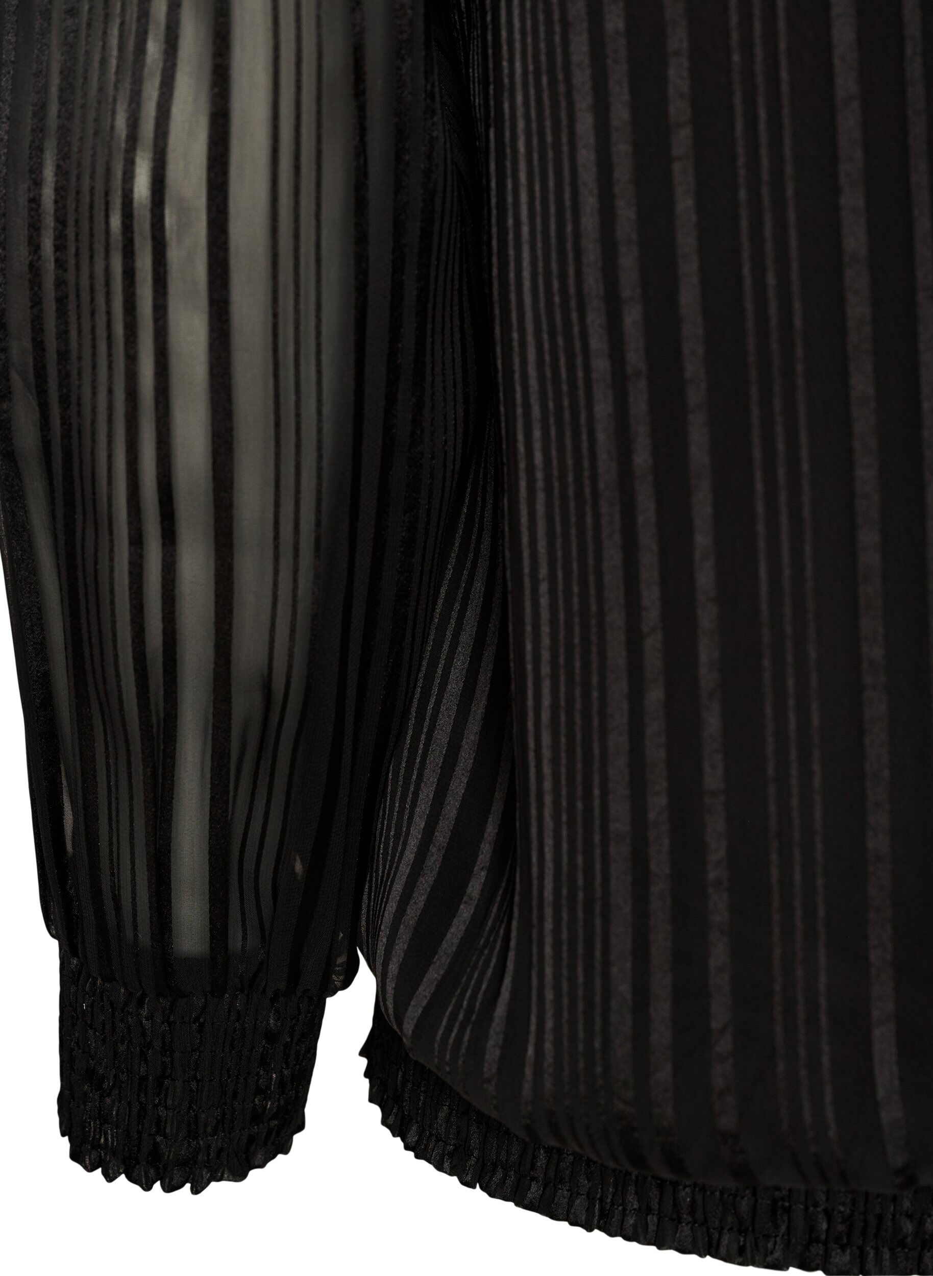 ZizziRandig blus med ballongform, Svart, Packshot image number 3