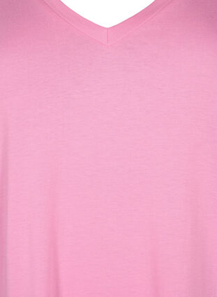 Enfärgad oversize t-shirt med v-hals, Rosebloom, Packshot image number 2