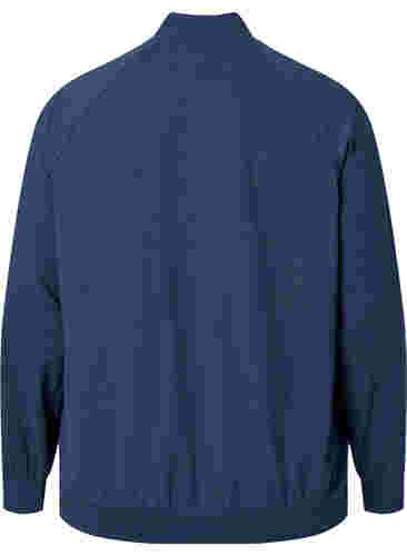 Sweatshirt med dragkedja och ficka, Insignia Blue Mel. , Packshot image number 1