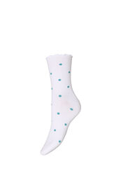 Strumpor i bomull med m&ouml;nster, Vit