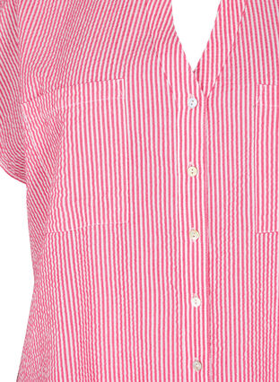 Randig skjorta i bomull med korta ärmar, Beetroot P. Stripe, Packshot image number 2