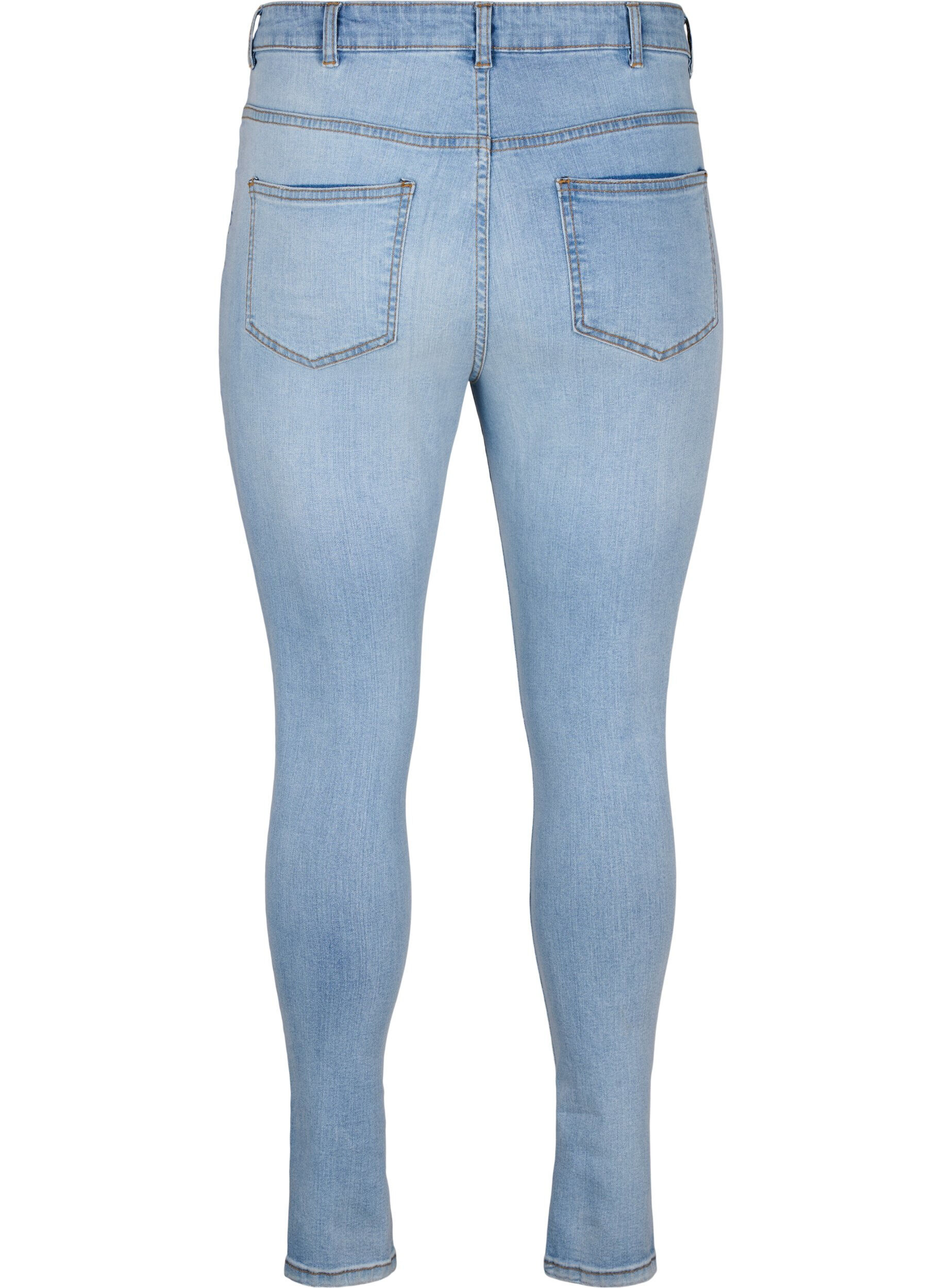 Zizzi Slim fit-jeans med n&ouml;tta detaljer, Light Blue, Packshot image number 1
