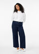 Jeans med h&ouml;g midja och vida ben, Bl&aring;, Model image number 0