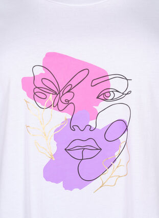 T-shirt i bomull med motiv, B. White w. Face, Packshot image number 2