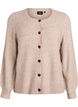 Cardigan med hj&auml;rtformade knappar, Beige, Packshot image number 0
