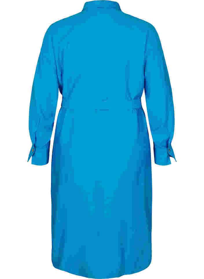 Skjortklänning i viskos med midjebälte, Dresden Blue, Packshot image number 1