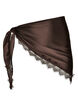 Sjal i satin med spetskant, Brun, Packshot image number 0