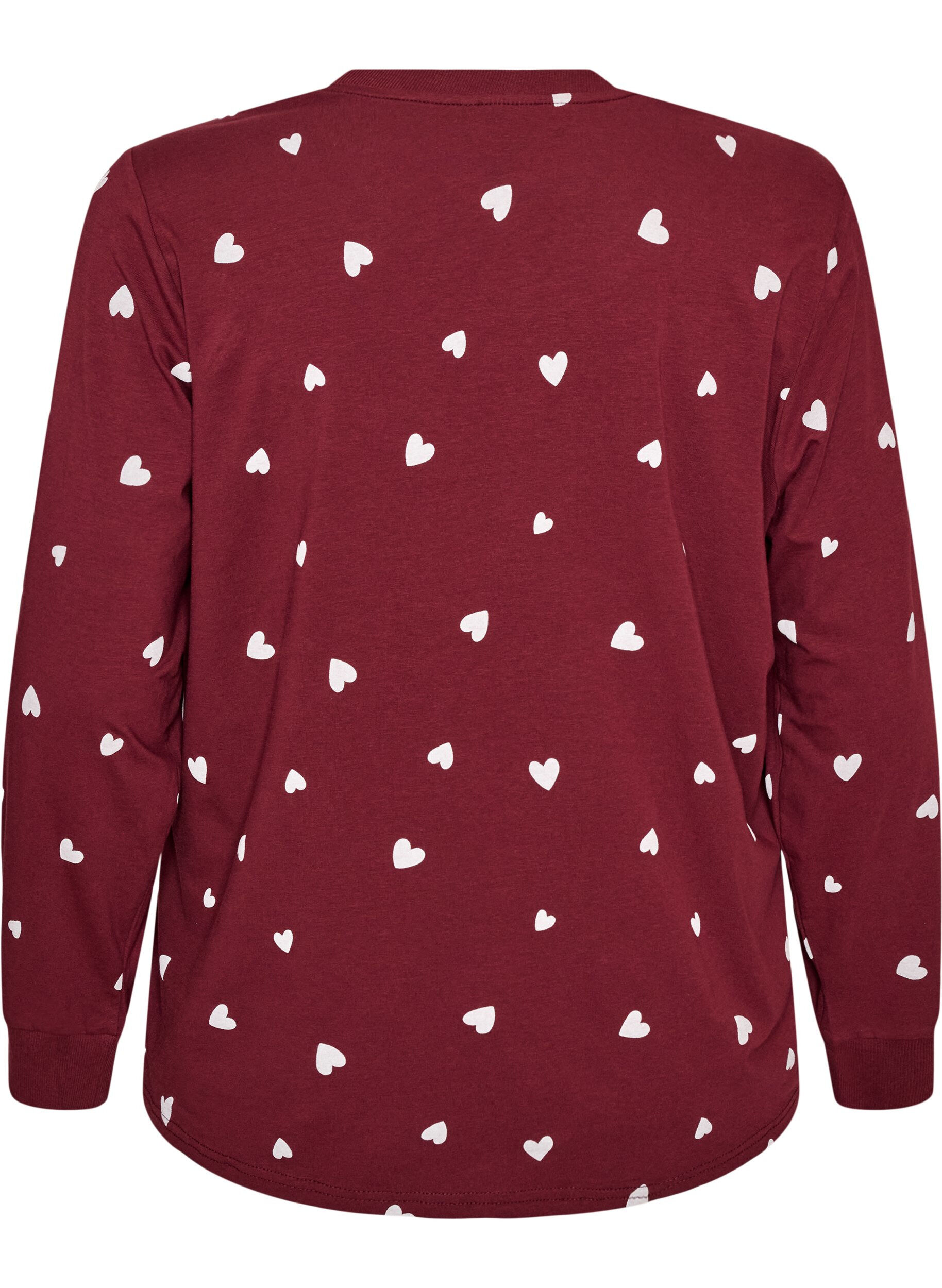 ZizziNattlinne med tryck, R&ouml;d, Packshot image number 1