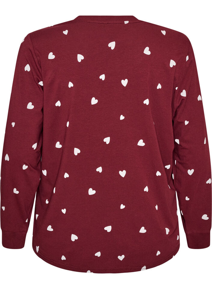 Nattlinne med tryck, R&ouml;d, Packshot image number 1