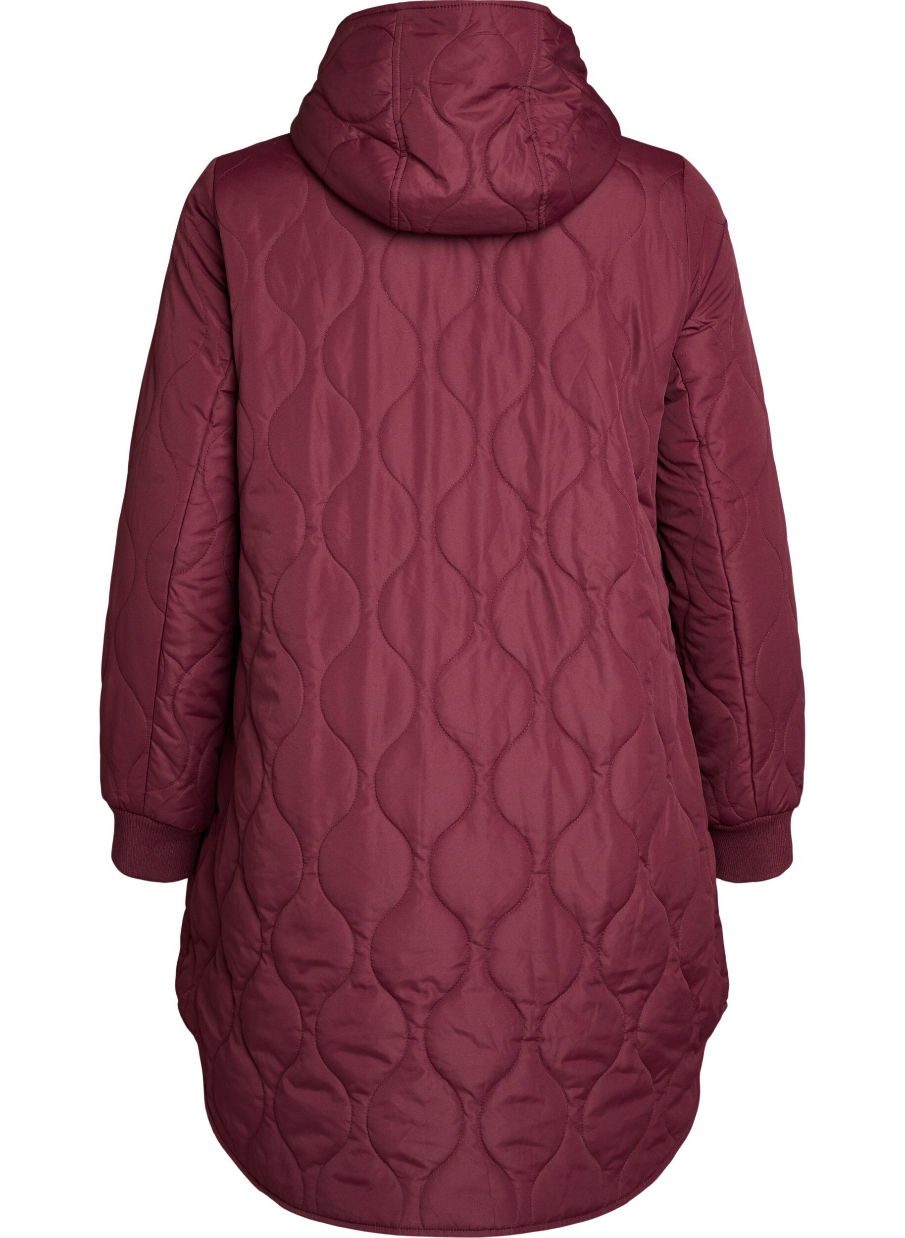 ZizziMell&aring;ng quiltad jacka med huva, 0655, Packshot image number 1