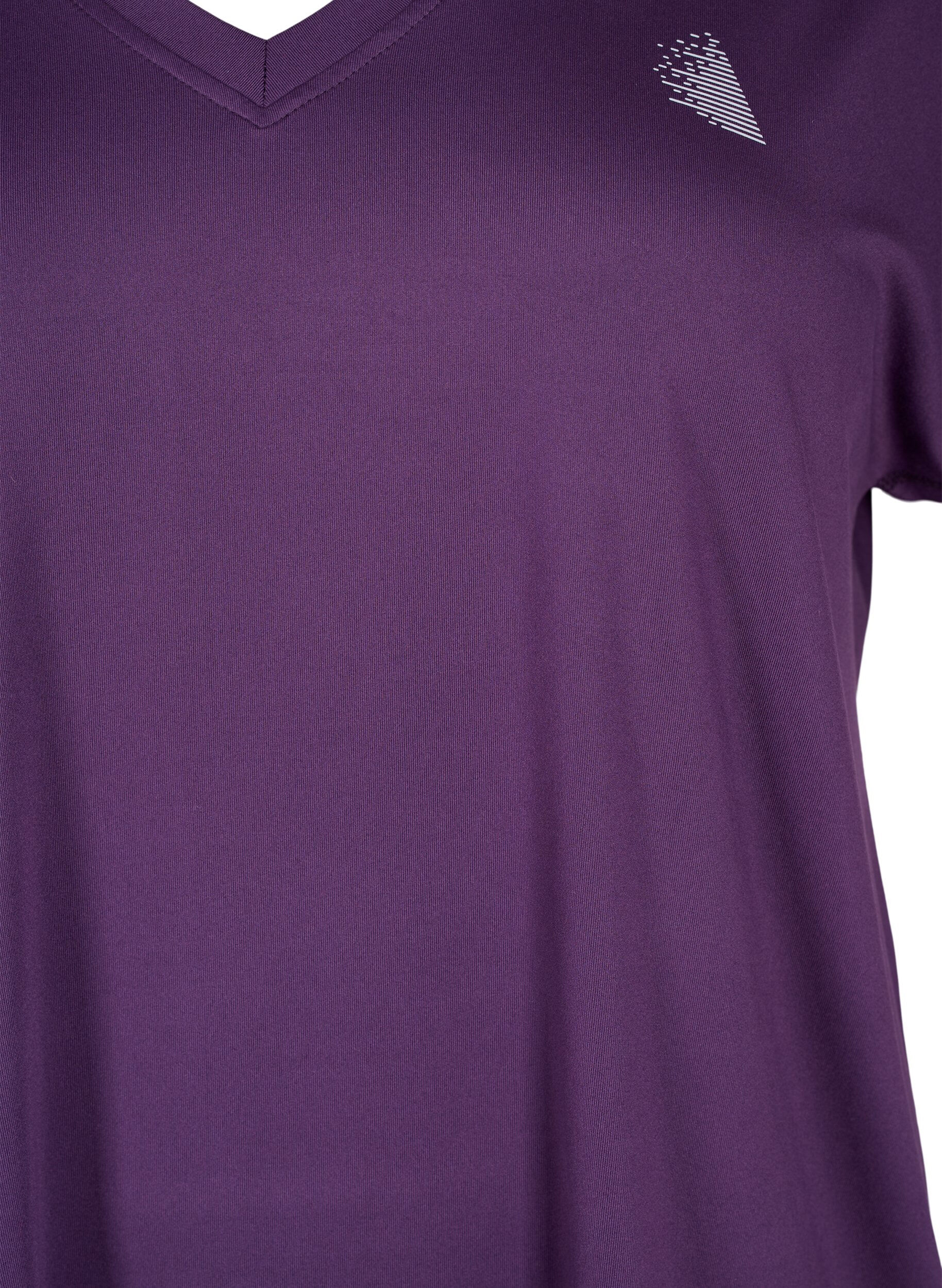 ZizziTr&auml;nings t-shirt med v-ringning och l&ouml;s passform, Lila, Packshot image number 2