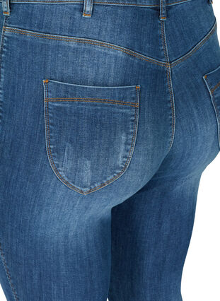 Amy Jeans med slitna detaljer, Blue denim, Packshot image number 3